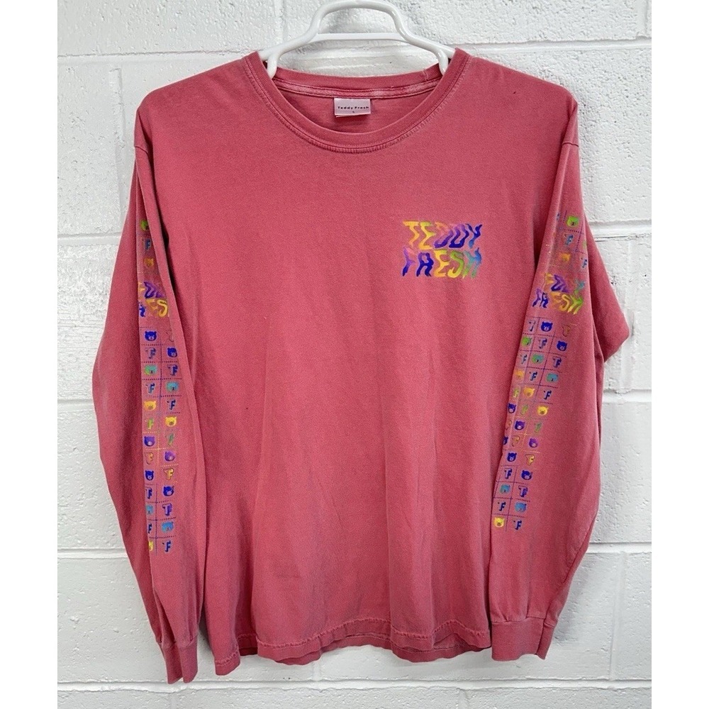 Teddy Fresh Long Sleeve‎ Tee Pink Acid Trip Trippy Graphic / Men's Large